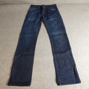 Raleigh Denim Mens Jeans 30 x 31 Blue Button Fly Signed 19 / 185